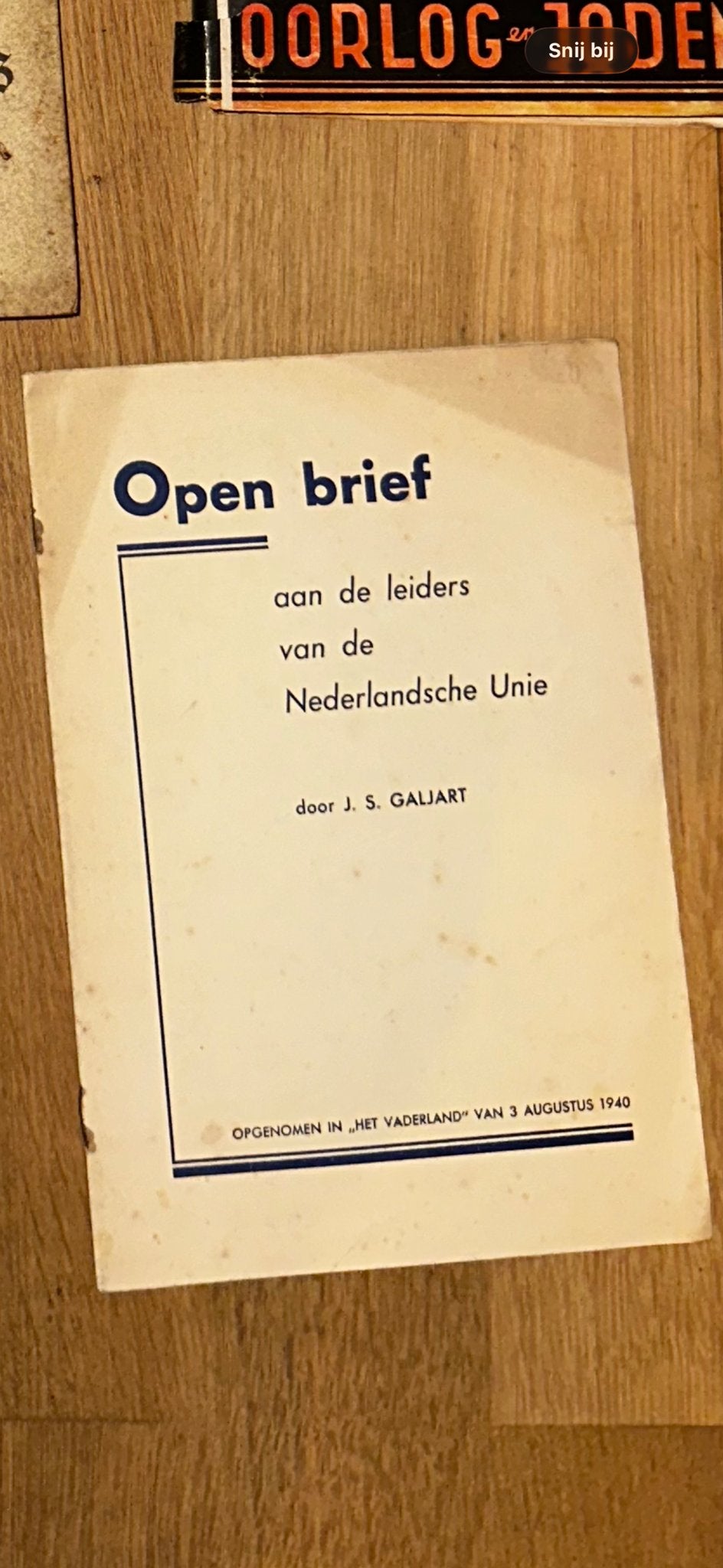 Open brief aan de leiders van de Nederlandsche Unie, Boeken, Ophalen of Verzenden, 20e eeuw of later, Gelezen