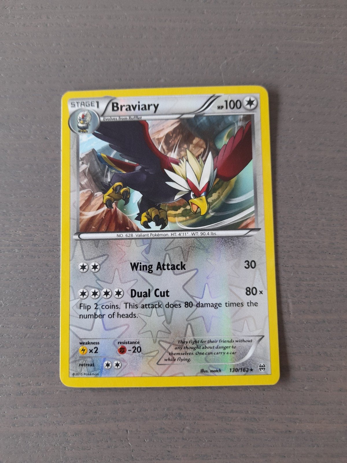 Breakthrough 130/162 braviary reverse, Ophalen of Verzenden, Gebruikt, Losse kaart, Foil
