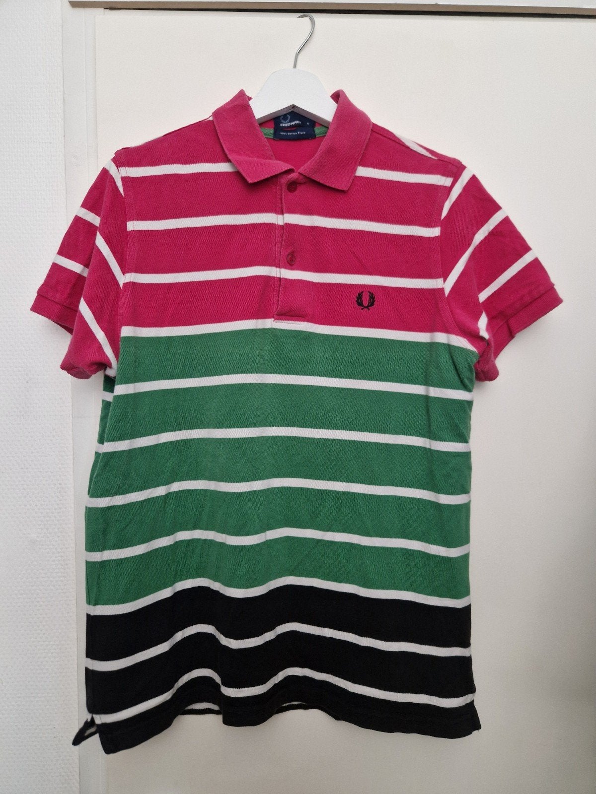 Fred Perry Polo Shirt - Gestreepte Pique Polo, Kleding | Heren, T-shirts, Maat 52/54 (L), Meerkleurig, Ophalen of Verzenden, Fred Perry