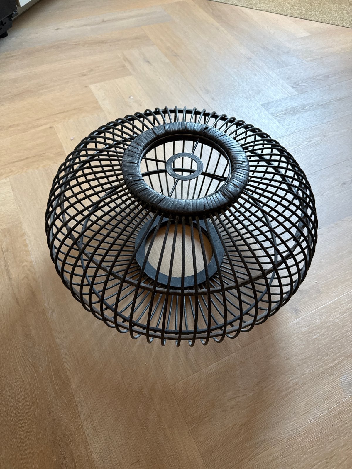 Zwarte Bamboe Lampenkap Boan ø 47,5 cm, 25 tot 50 cm, Zwart, Rond, Ophalen of Verzenden
