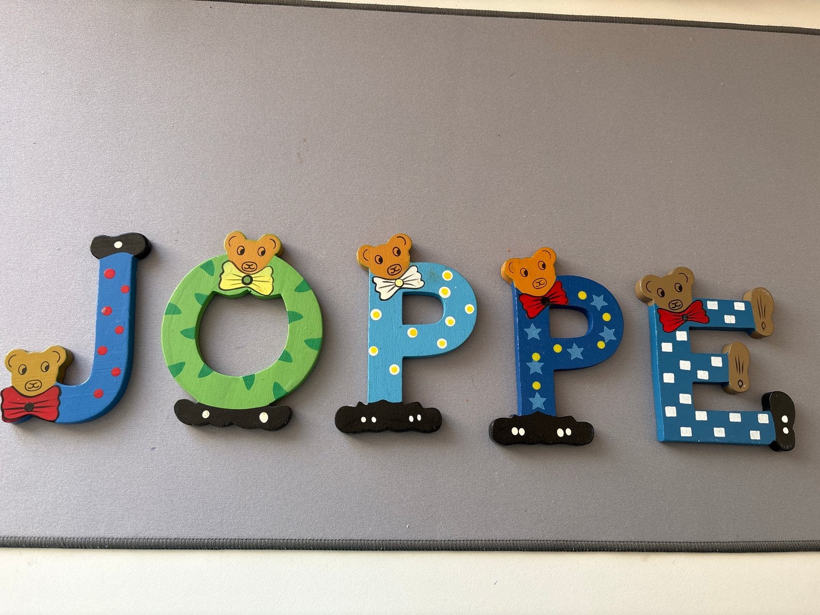 Houten letters 'JOPPE' voor kinderen, Kinderen en Baby's, Kinderkamer | Inrichting en Decoratie, Gebruikt, Overige merken, Ophalen of Verzenden