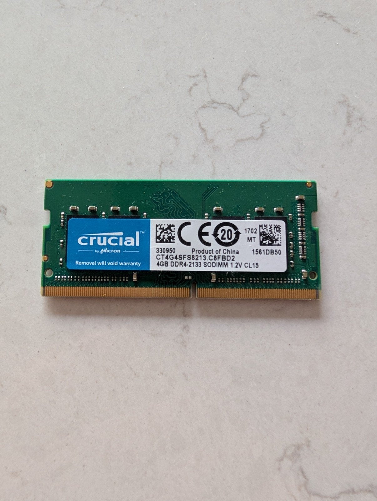 Crucial 4GB DDR4 SODIMM RAM Geheugen voor Laptop / NUC, DDR4, Ophalen of Verzenden, Zo goed als nieuw, Laptop