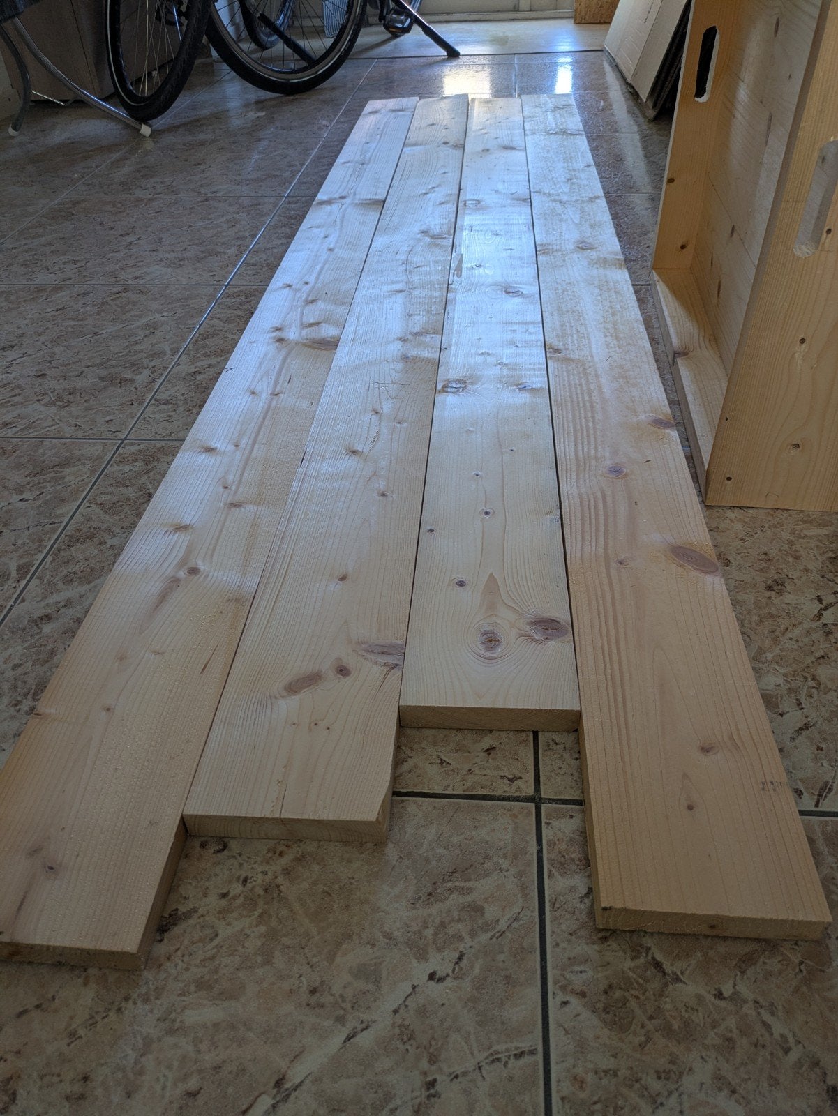 Lange houten planken massief vuren., Ophalen, Parket