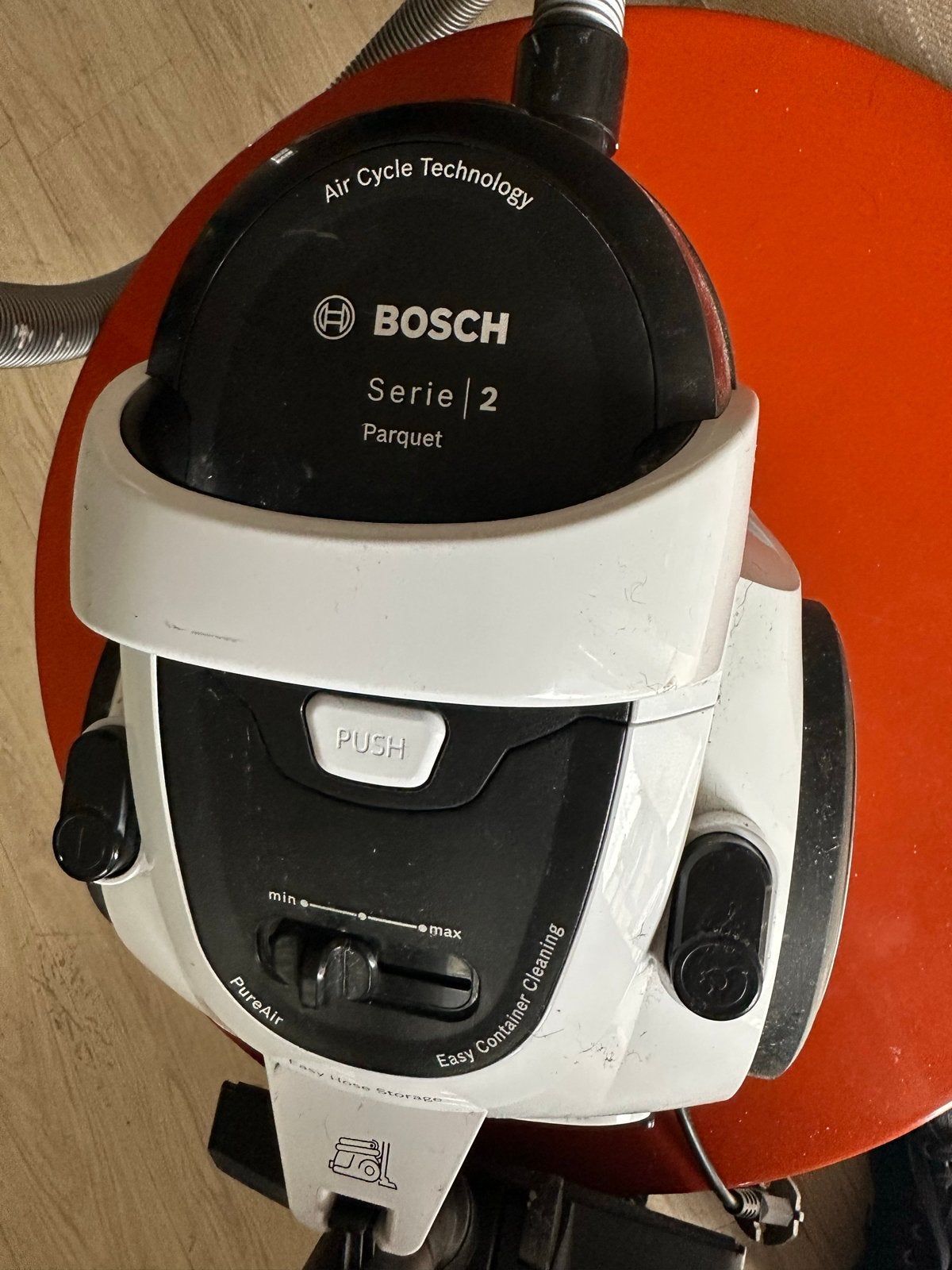Bosch Serie 2 Parquet stofzuiger - Wit/Zwart, Gebruikt, Bosch, Ophalen of Verzenden, Reservoir