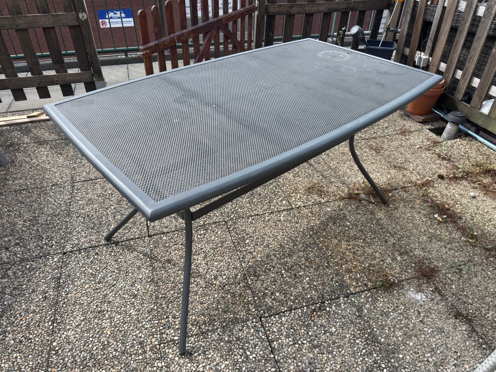 Tuin Tafel metaal grijs, Ophalen, Gebruikt, Rechthoekig, Metaal