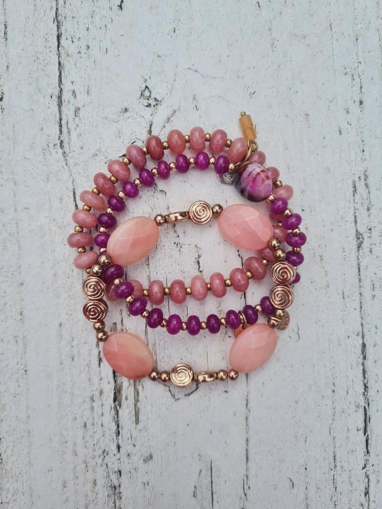 BIBA roze kralenarmbandjes 3 euro pst nieuw, Kunststof of Plastic, Nieuw, Ophalen of Verzenden, Roze