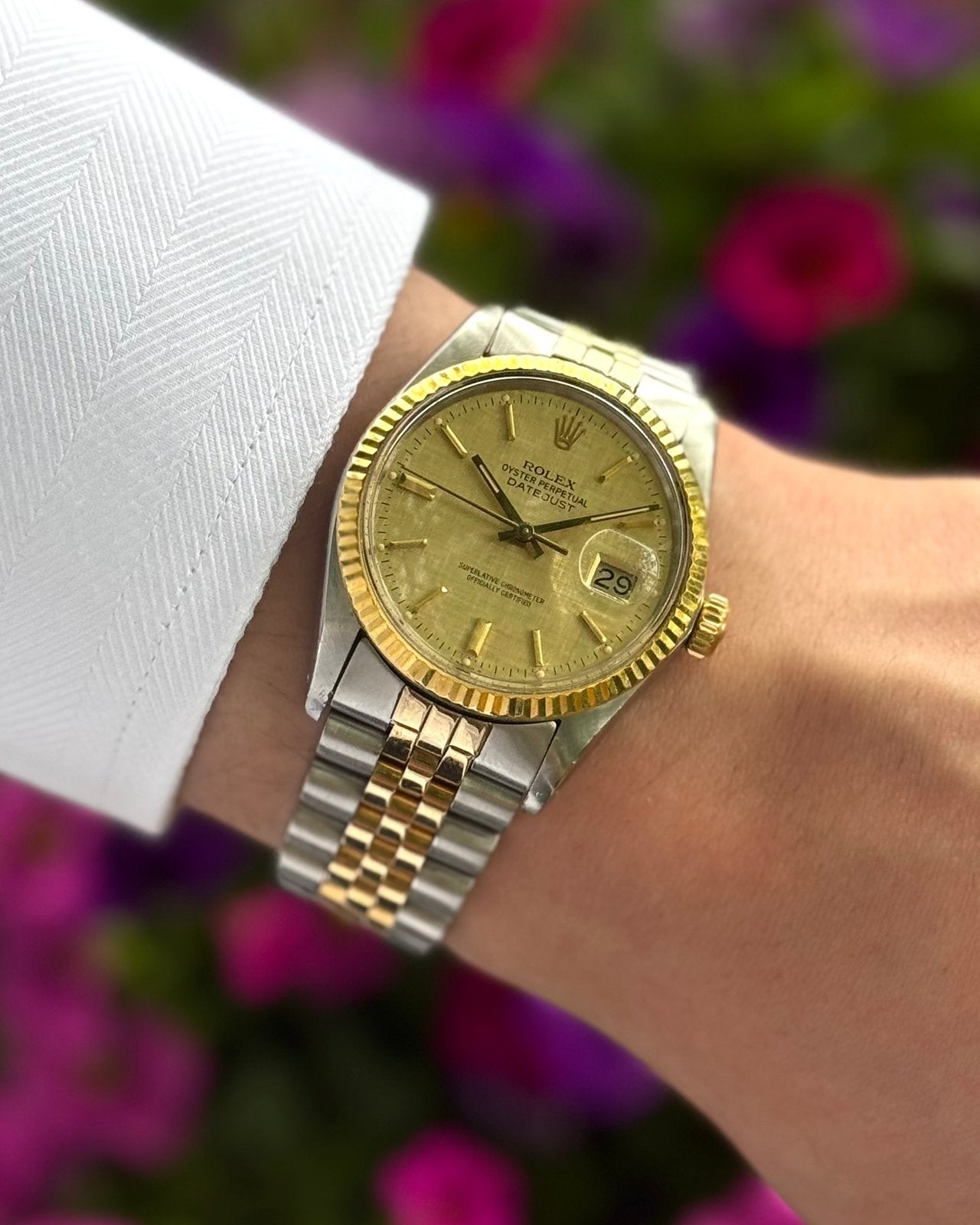 Rolex Datejust 16013 linen dial uit 1984, Ophalen, Zo goed als nieuw, Staal, Rolex