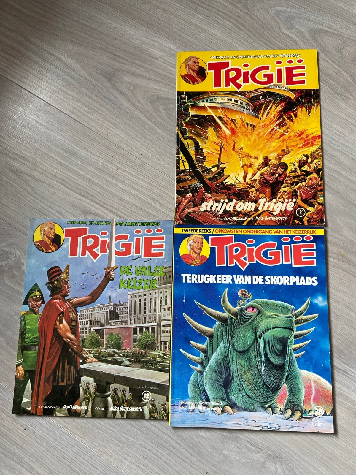 Trigië stripboeken set: Strijd om Trigië, De Valse Keizer, T, Boeken, Meerdere stripboeken, Verzenden, Gelezen