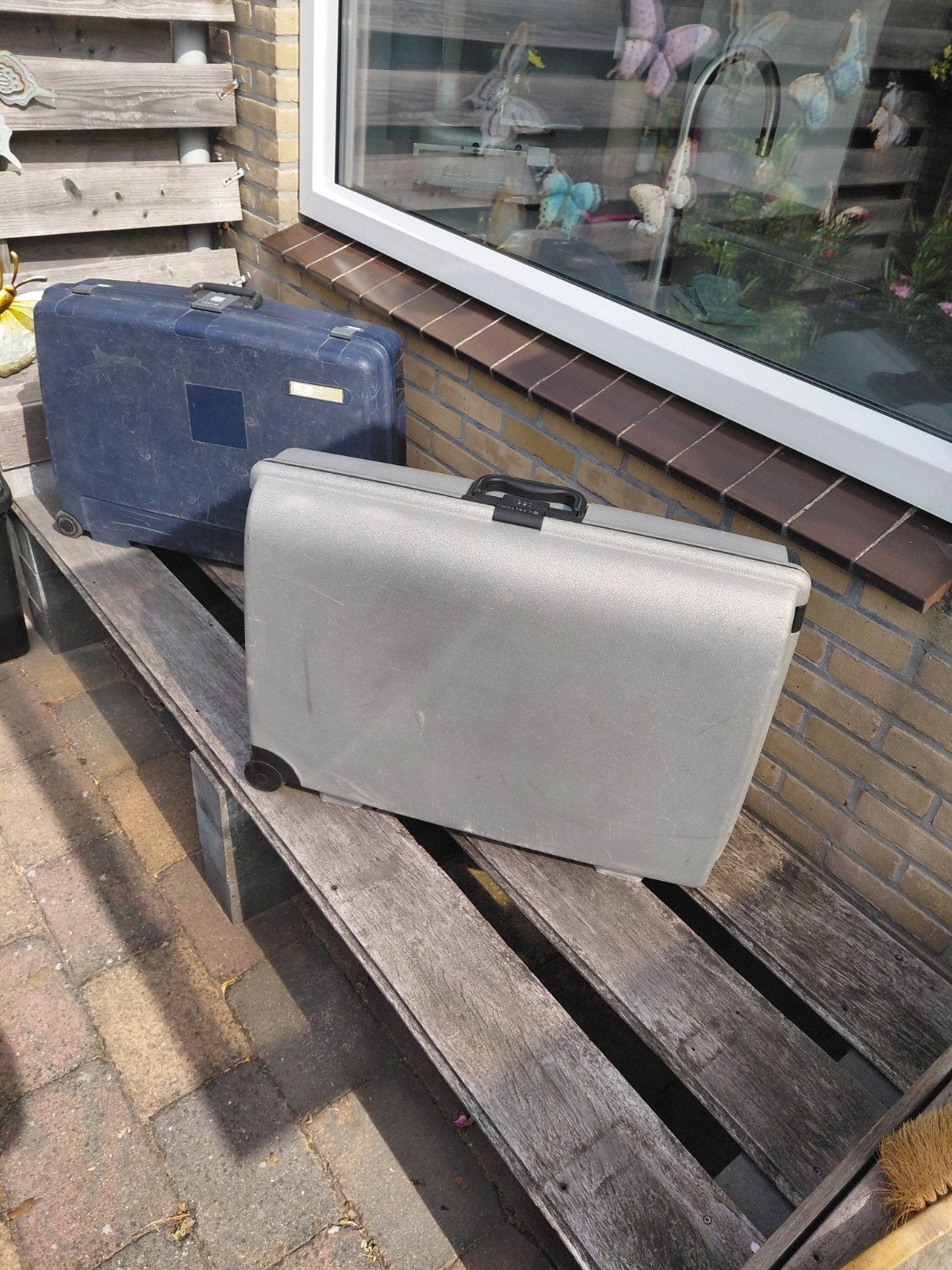 Set van 2 Carlton en Delsey koffers met wieltjes, Gebruikt, Hard kunststof, 45 tot 55 cm, Ophalen of Verzenden
