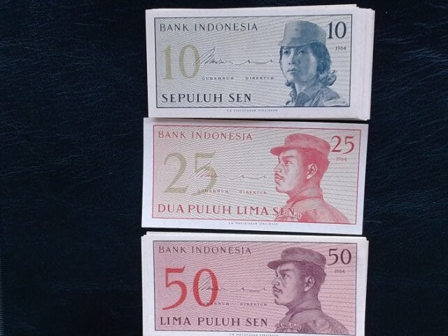 bankbiljetten Indonesia 1,5,10,25,50 Sen (totaal 92 stuks), Ophalen of Verzenden, Zuidoost-Azië, Los biljet