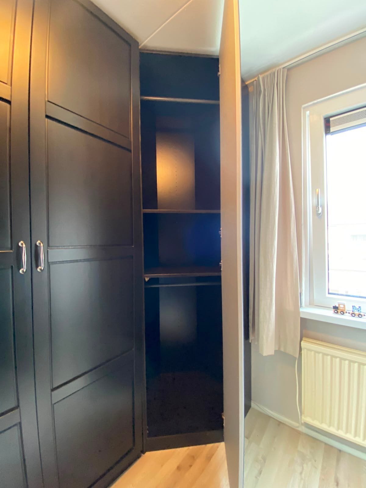 Ikea pax hoekkast met spiegeldeur, Ophalen, Met deur(en), Gebruikt, 200 cm of meer