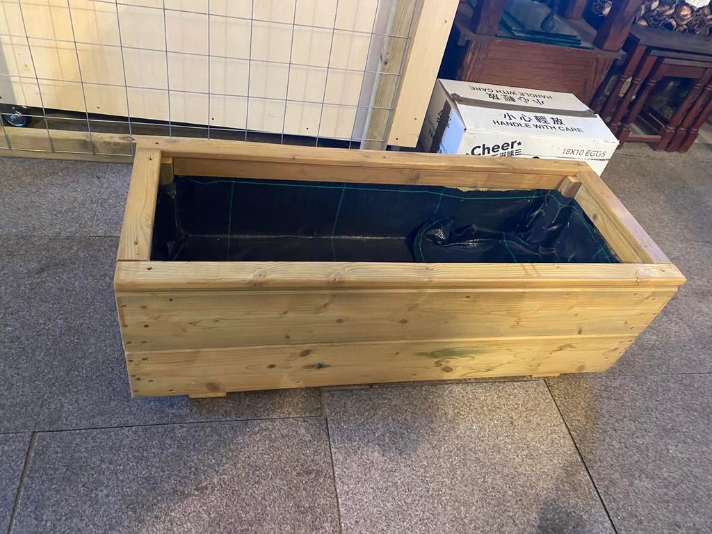 Plantenbakken op maat gemaakt deze is 100 x39x35 cm hoog, Ophalen of Verzenden, Zo goed als nieuw, Rechthoekig, Hout
