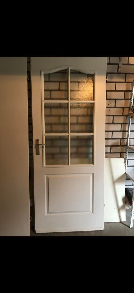 Binnendeur met glas 201x83 opdek deur, Ophalen, Gebruikt, Binnendeur, Glas