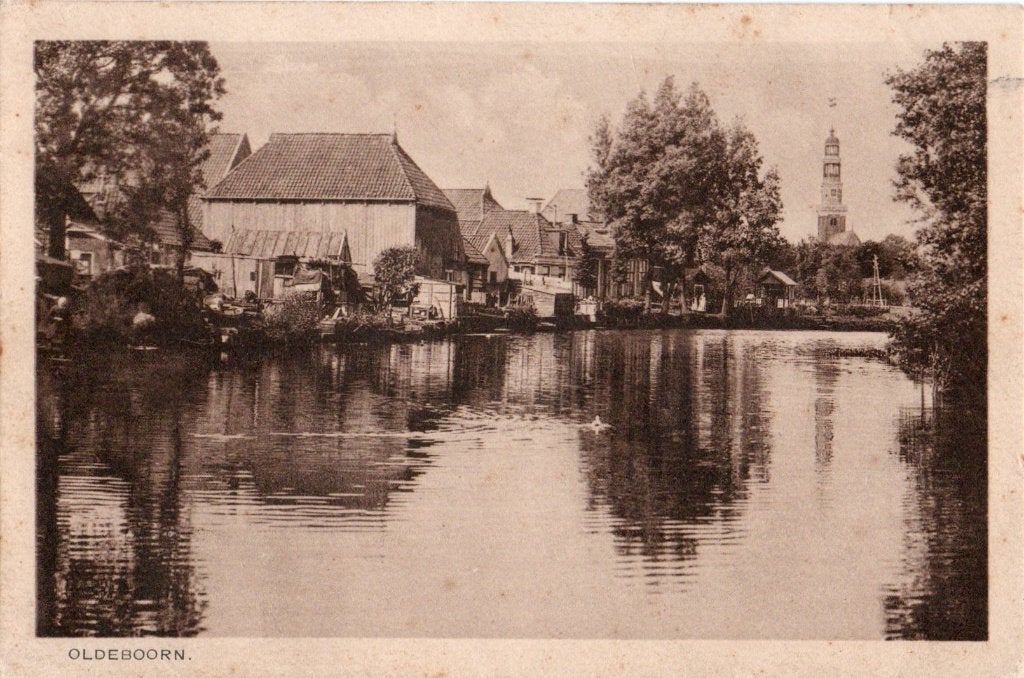 Oldeboorn, gezicht op het dorp. 5983, Verzamelen, Verzenden, Voor 1920, Gelopen, Friesland