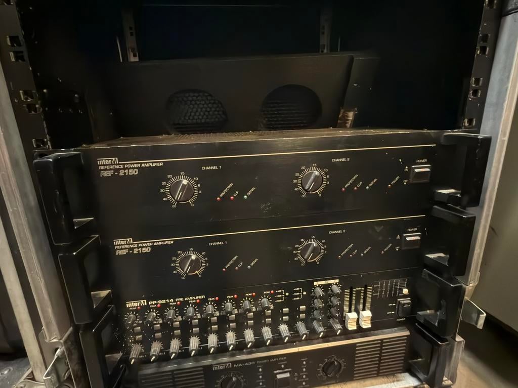 2x inter-m Ref 2150 versterker, Overige merken, Ophalen of Verzenden, 120 watt of meer, Gebruikt