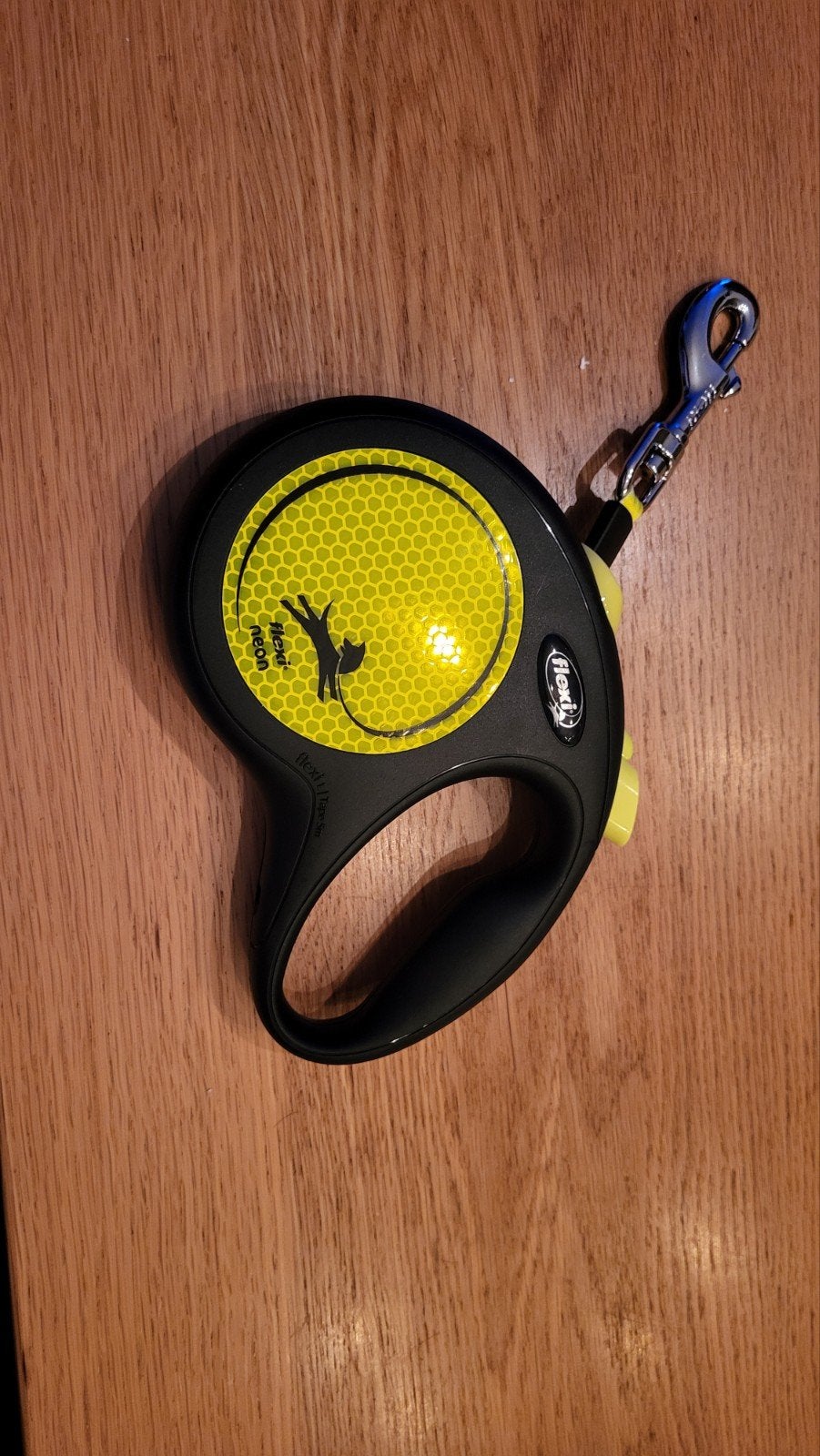 Flexi hondenlijn neon geel tape. maat L. Looplijnlengte 5 mt, Ophalen of Verzenden, Nieuw