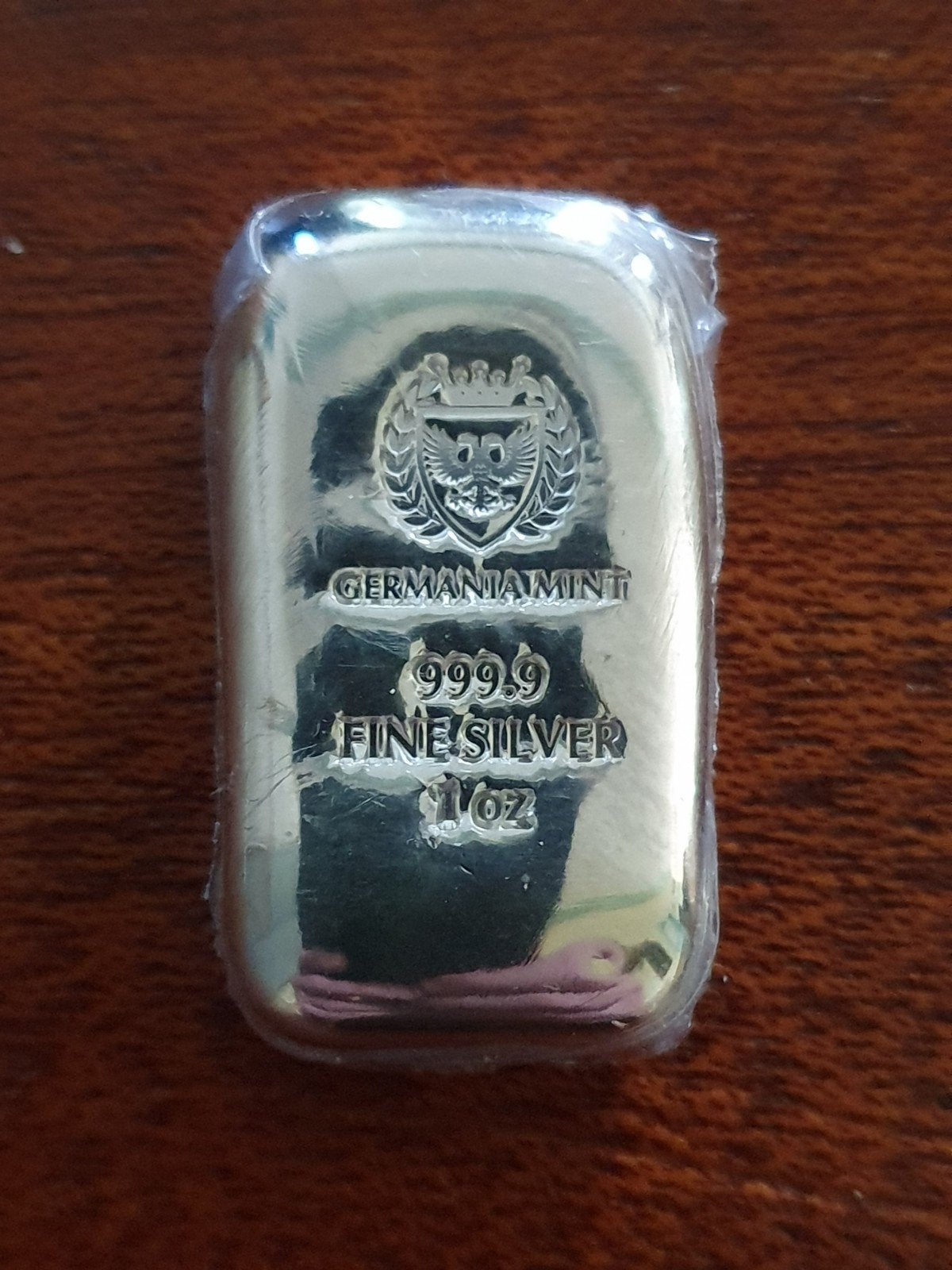 999.9 Zilverbaar 1 oz gesealed Germania Mint, Postzegels en Munten, Verzenden, Zilver