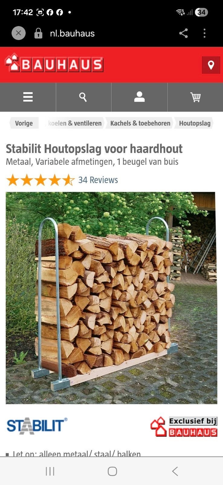 2 x Stabiliteit Haardhout Opslag Beugels - Thermisch Verzink, Tuin en Terras, Minder dan 3 m³, Ophalen