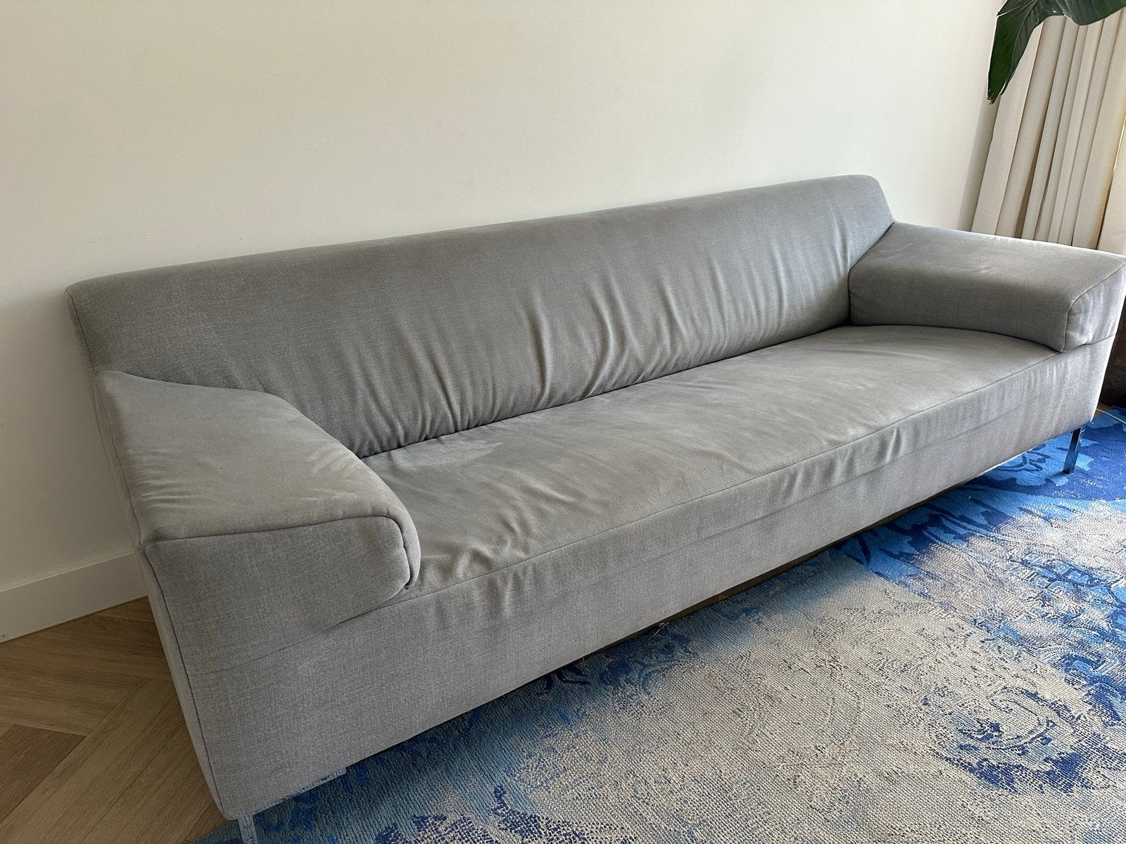 Freistil Rolf Benz 185 bank - Grijs, 3-zits, Ophalen, Gebruikt, Driepersoons, 75 tot 100 cm
