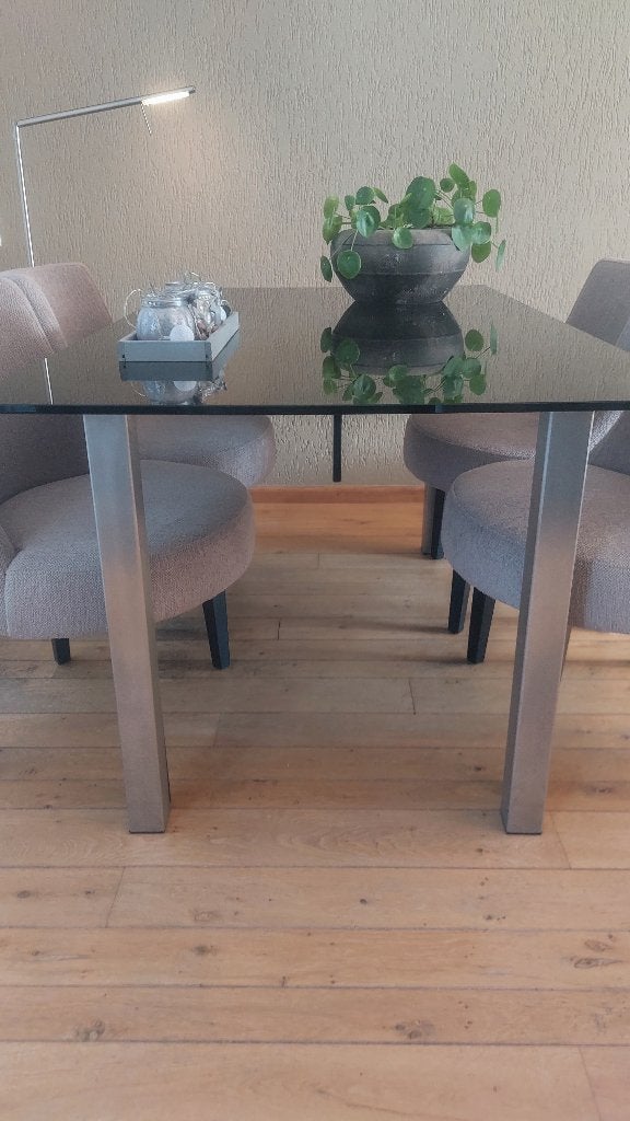 Eetkamertafel 160 x 90 cm |  glas, Huis en Inrichting, Tafels | Eettafels, Zo goed als nieuw, 50 tot 100 cm, 150 tot 200 cm, Vier personen
