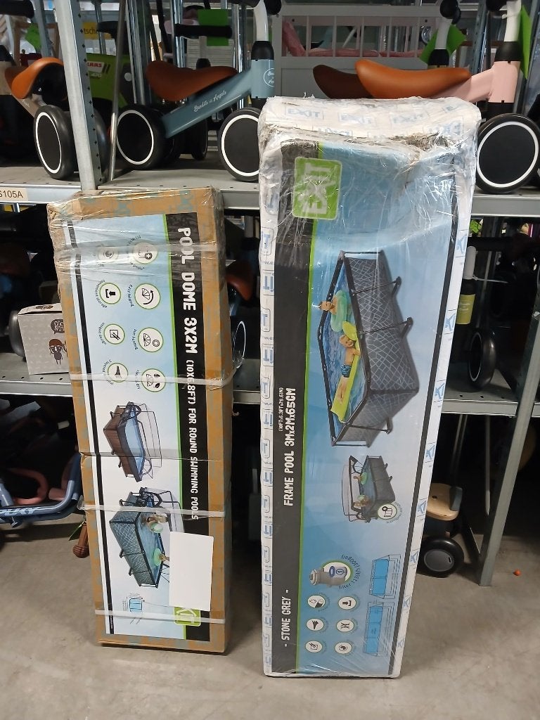 EXIT Stone zwembad 300x200x65 met overkapping, 200 tot 300 cm, Nieuw, Opzetzwembad, 200 tot 400 cm