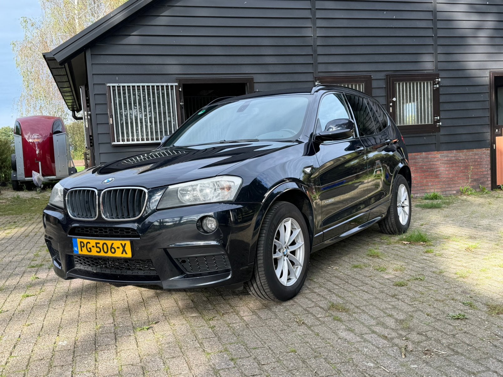 BMW X3 xDrive20D donkerblauw | M-Pakket | Trekhaak | Leder, Auto's, Automaat, Euro 5, 1995 cc, Zwart