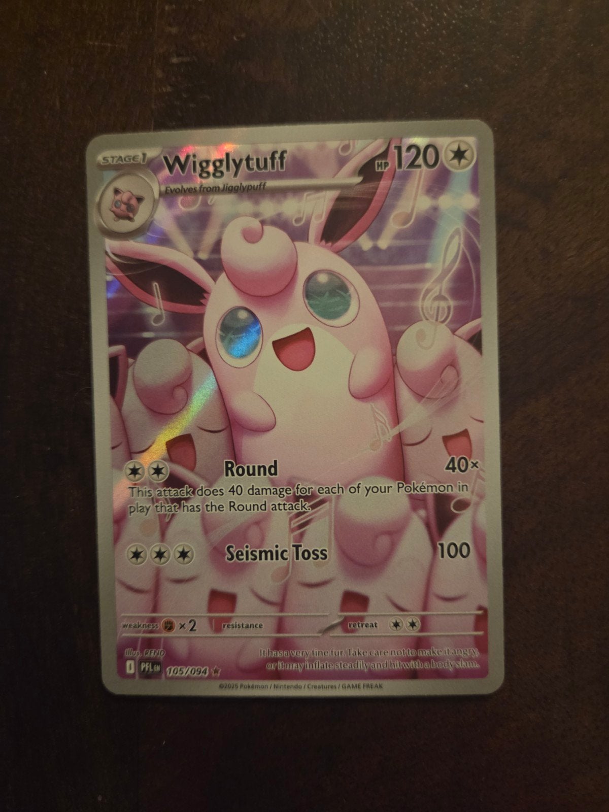 Pokemon Wigglytuff PFL, Ophalen of Verzenden, Zo goed als nieuw, Losse kaart