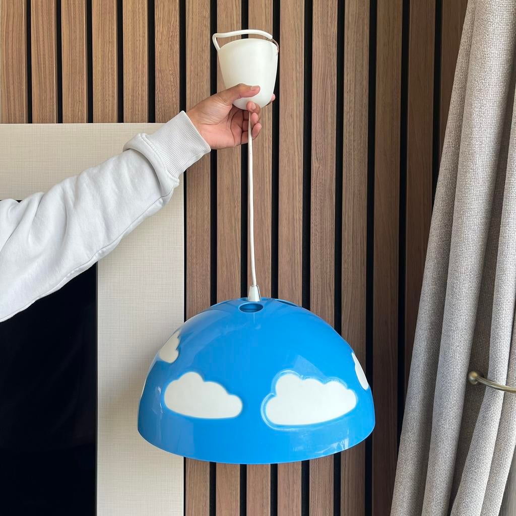 Vintage IKEA blauwe Skojig wolkenlamp, Huis en Inrichting, Lampen | Hanglampen, Zo goed als nieuw, Ophalen of Verzenden