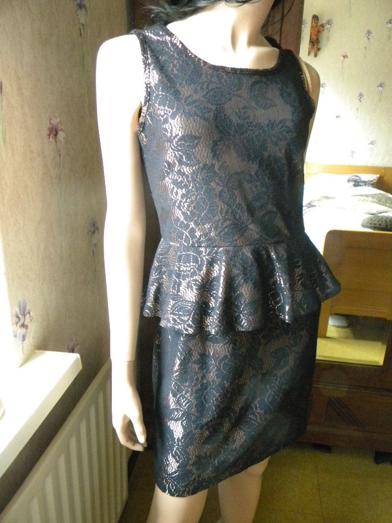 JURK ZWART KANT M - FEESTJURK KANT ZWART Z.G.A.N., Kleding | Dames, Maat 38/40 (M), Overige typen, Zwart, Ophalen of Verzenden