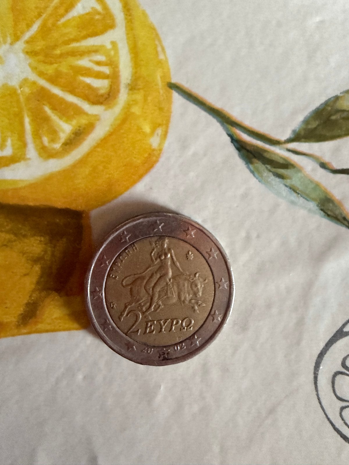 Zeldzame Griekse 2 euro munt - Europa en de Stier, Postzegels en Munten, Ophalen of Verzenden, Griekenland, 2 euro, Losse munt