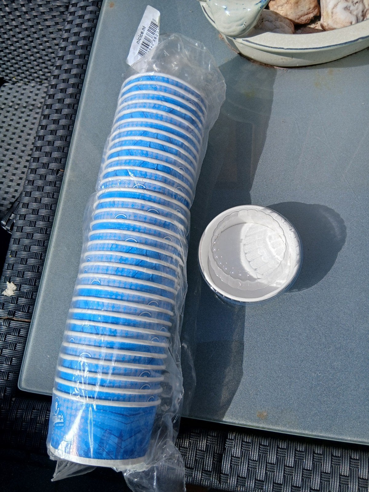 Wegwerp ijsbekers - Blauw/Wit - 50 stuks, Overige typen, Nieuw, Papier/karton, Ophalen of Verzenden