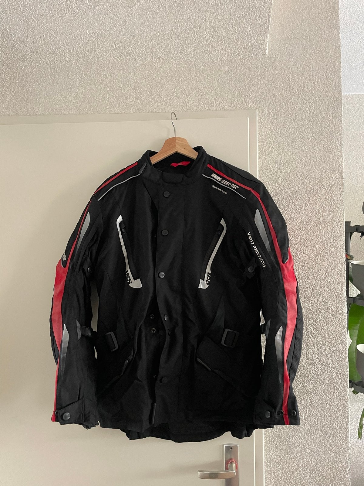 iXS Gore-Tex Motorjas - Zwart/Rood Maat M, Ophalen of Verzenden, Tweedehands, Heren, Jas | textiel