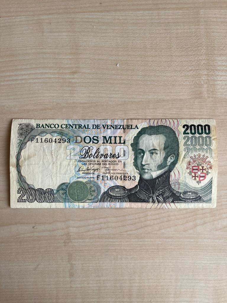 Venezuela 2000 Bolivars biljet - 1998, Ophalen of Verzenden, Zuid-Amerika, Los biljet