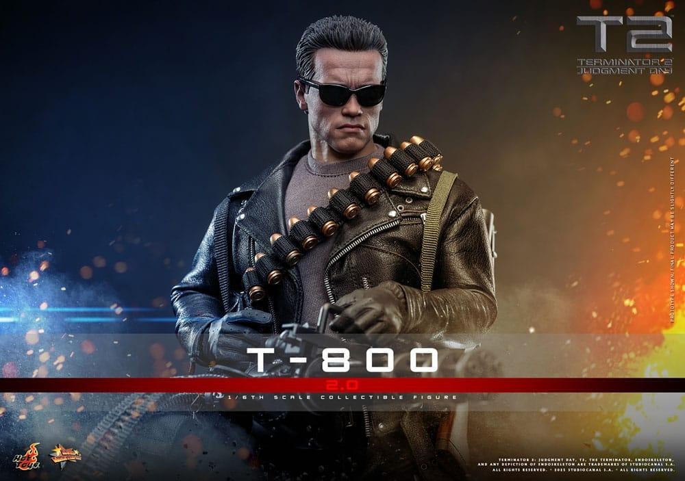 Terminator 2 Movie Masterpiece 1/6 T-800 2.0 32 cm, Actiefiguur of Pop, Hot Toys, Nieuw, Ophalen of Verzenden