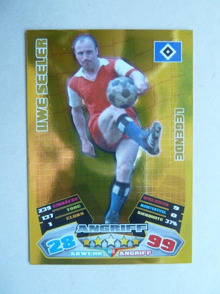 Topps Match Attax card  Uwe.Seeler  Legende, Ophalen of Verzenden, Zo goed als nieuw, Buitenlandse clubs, Poster, Plaatje of Sticker