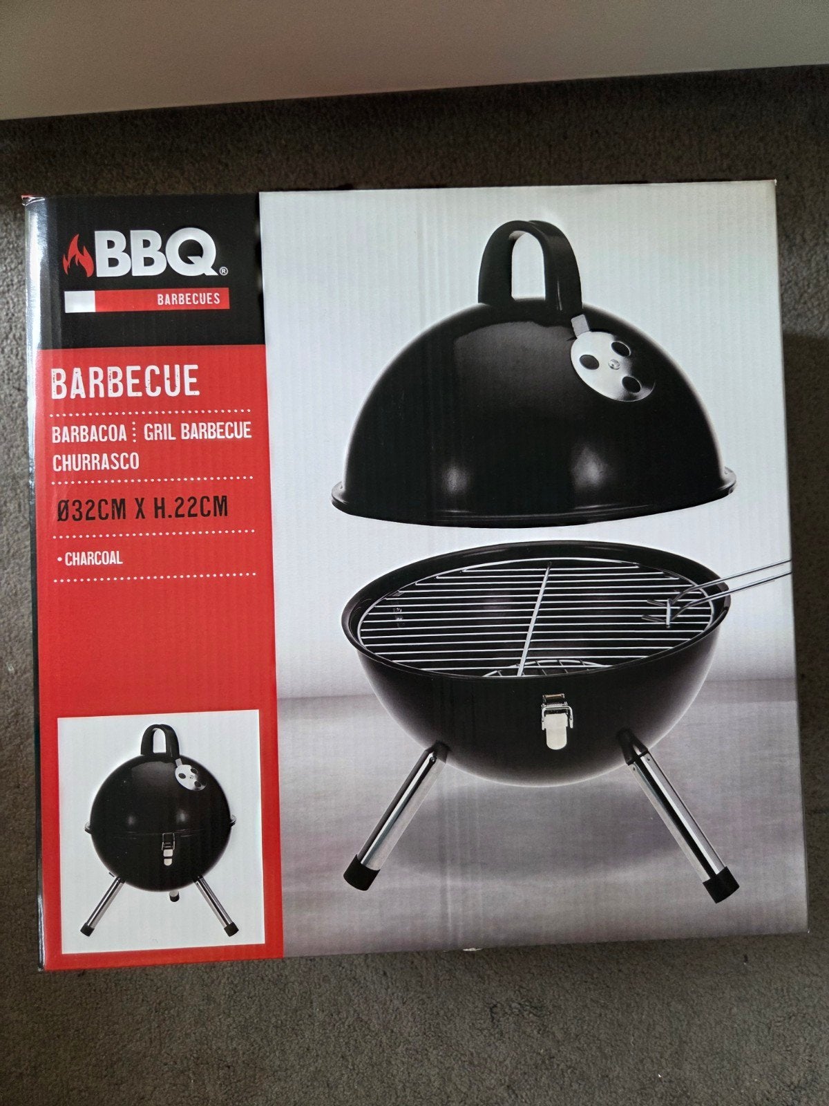 BBQ Kogelbarbecue 32 cm Zwart, Ophalen of Verzenden, Nieuw, Met accessoires