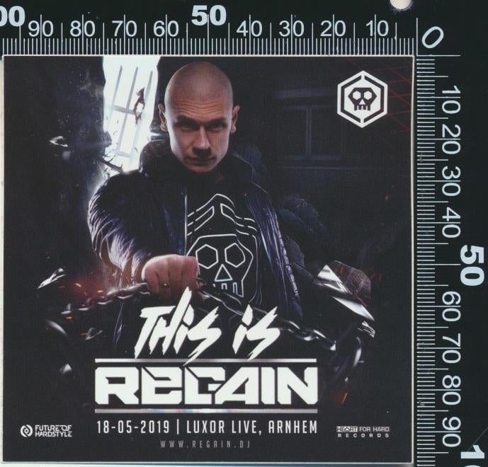 Sticker: Hardcore (17) - This is Regain 2019 - Luxor Arnhem, Ophalen of Verzenden, Zo goed als nieuw, Bedrijf of Vereniging