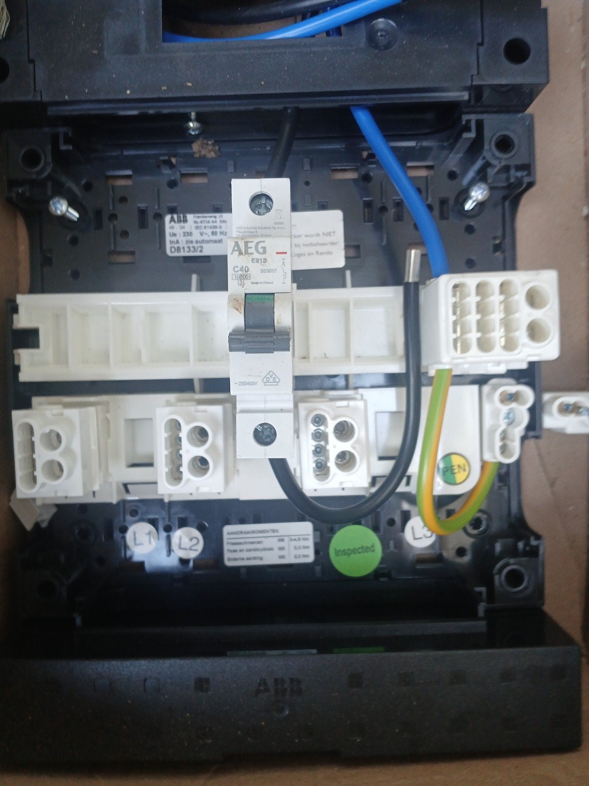 ABB Groepenkast met AEG C40 installatieautomaat en meter, Ophalen of Verzenden, Gebruikt, ABB, Groepenkast