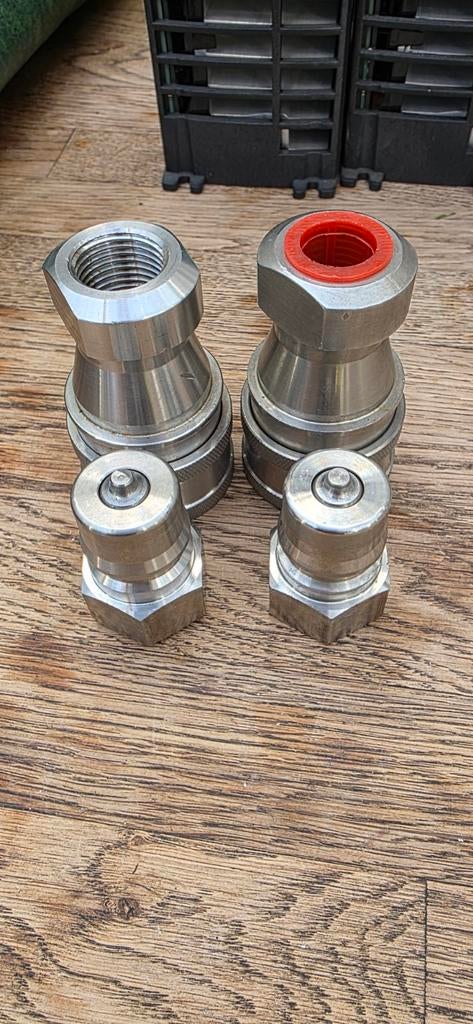 RVS insteek hydraulische koppelingen 3/4" binnendraad, Ophalen of Verzenden, Gebruikt