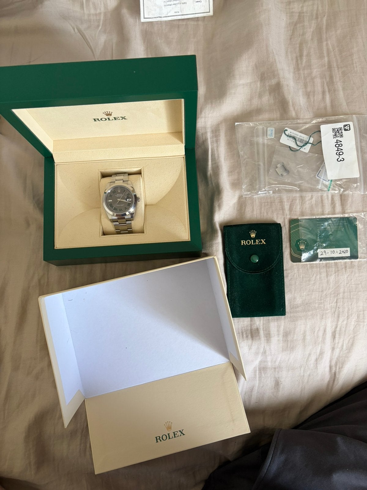 Rolex Datejust 126300 41mm (2020) Wimbledon incl doos en pas, Polshorloge, Ophalen of Verzenden, Zo goed als nieuw, Rolex