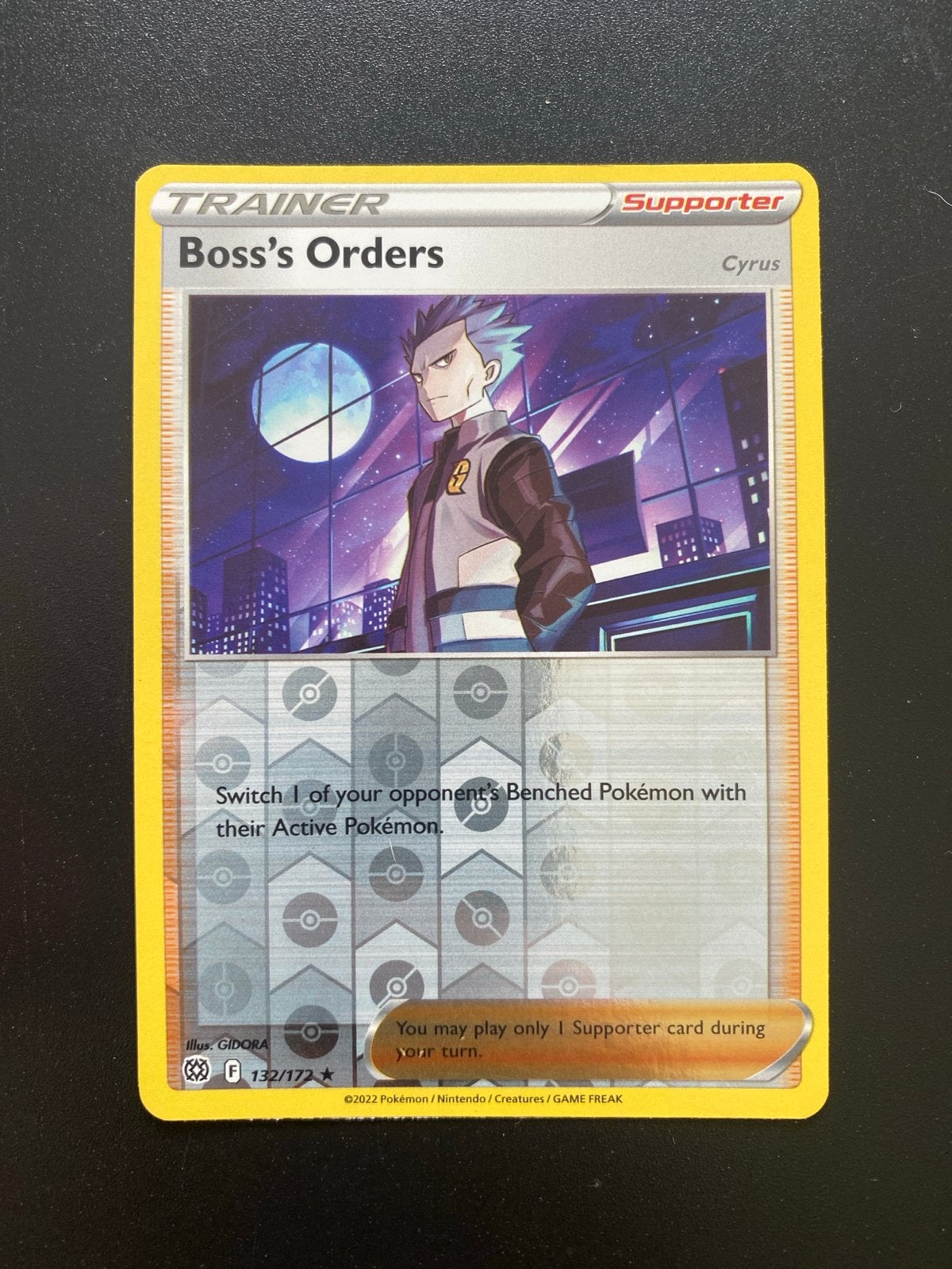 Boss's Orders 132/172 Reverse Holo Pokémon Brilliant Stars, Ophalen of Verzenden, Zo goed als nieuw, Losse kaart, Foil