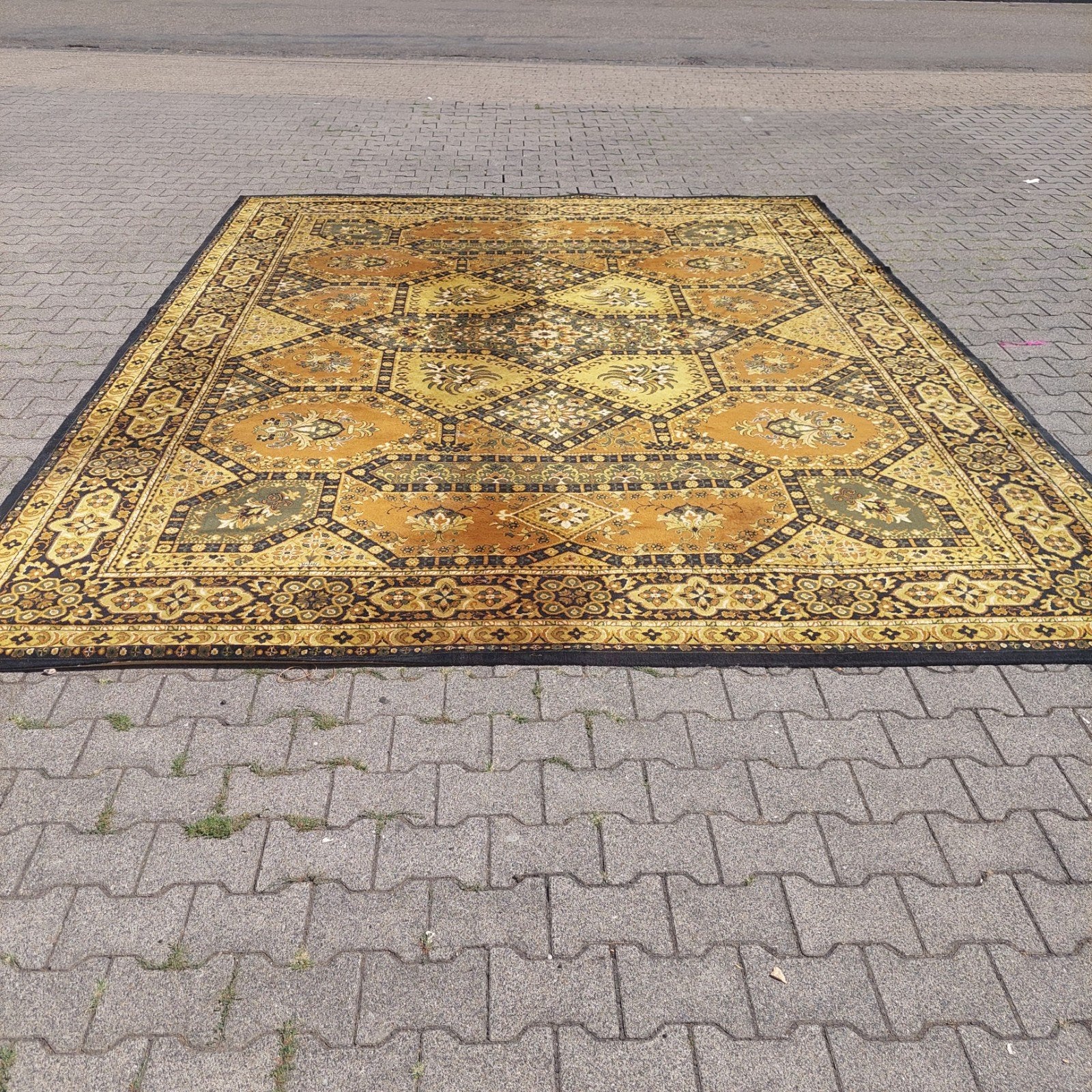 Large Vintage Vloerkleed G.S. Teppiche 'Sultan' – 300 x 400, Ophalen, Gebruikt, ., Geel