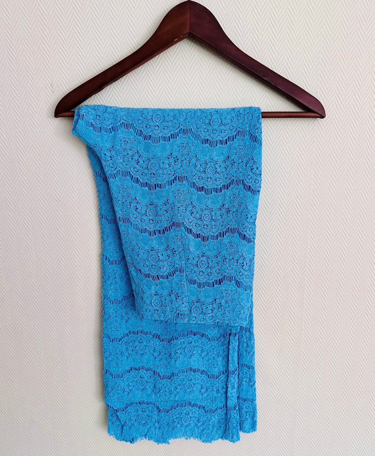 Yas Blauwe Broek Rechte Pijpen met Kant Maat L, Blauw, Maat 42/44 (L), Ophalen of Verzenden, Zo goed als nieuw