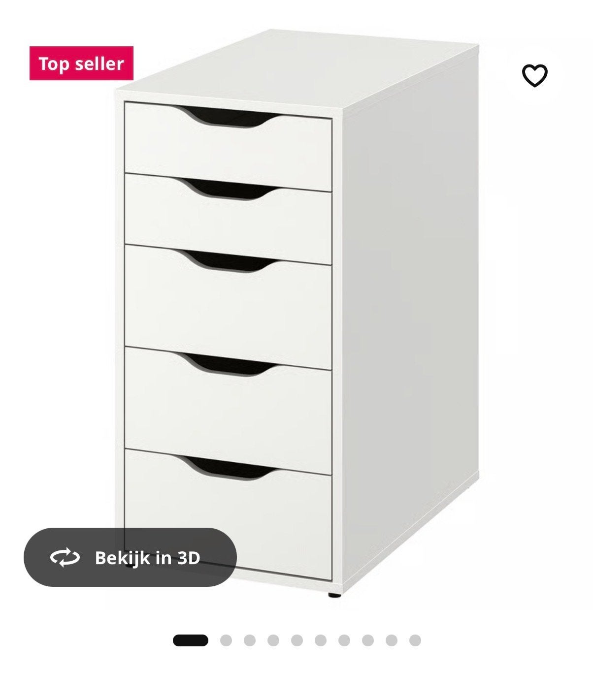 Witte ladekast met 5 laden - Ideaal voor kantoor/slaapkamer, Ophalen, Overige materialen, Minder dan 50 cm, Gebruikt