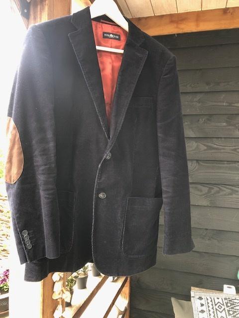 Heren colbert donkerblauw ripstof maat 48, Ophalen of Verzenden, Gedragen, Maat 48/50 (M), Blauw
