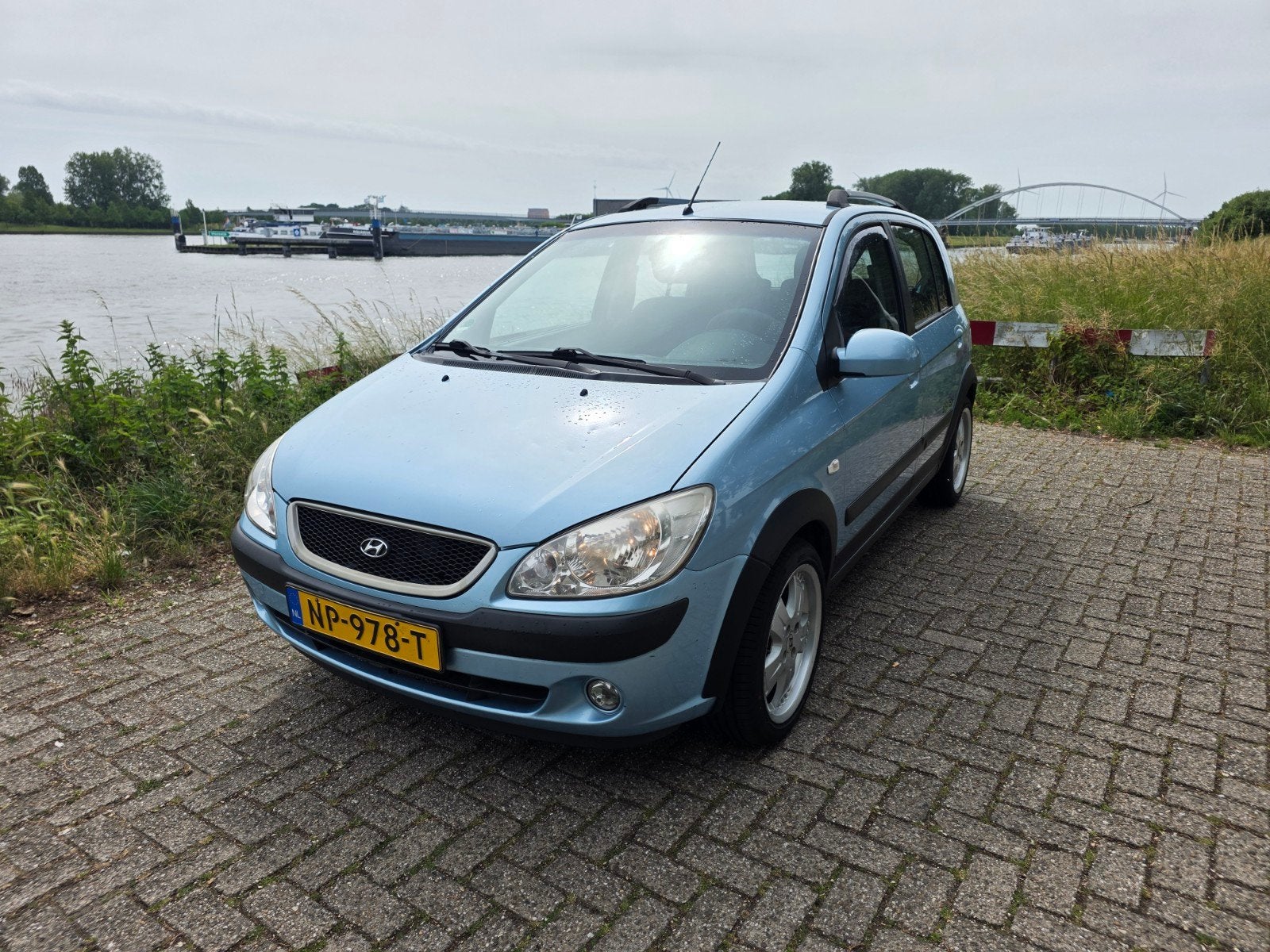Hyundai Getz 1.4 Cross 5DRS 2007 Blauw NWE APK, Voorwielaandrijving, 40 €/maand, Zwart, 4 cilinders