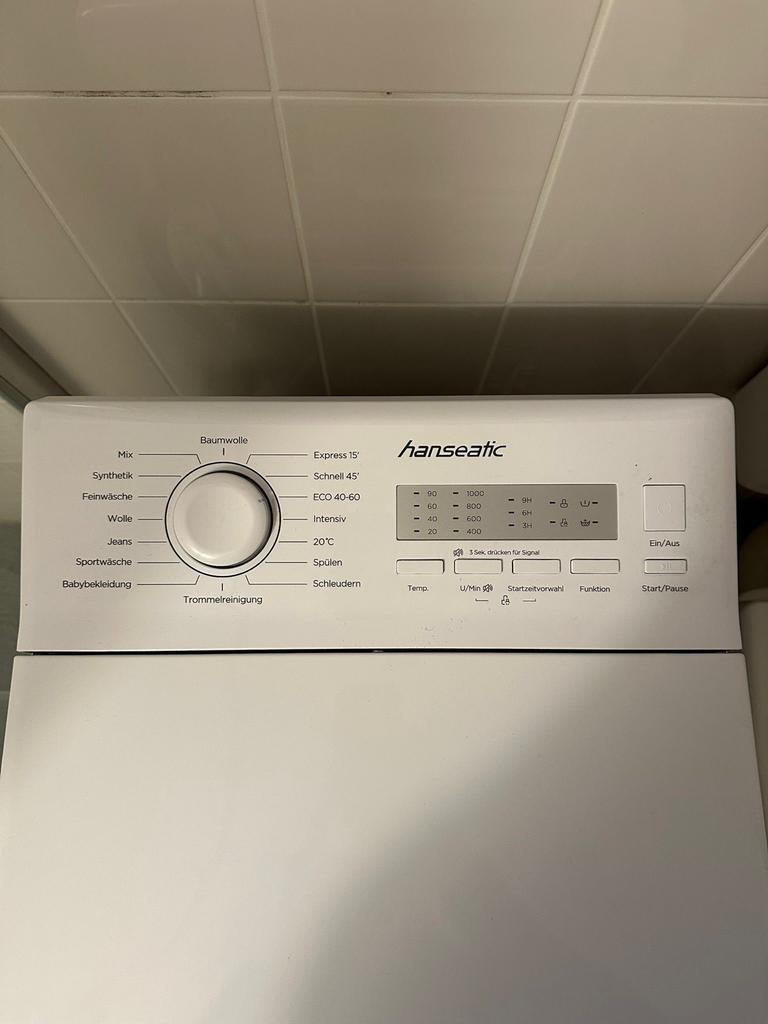 Hanseatic bovenlader wasmachine - Nieuwstaat, Ophalen, Bovenlader, Nieuw, 85 tot 90 cm