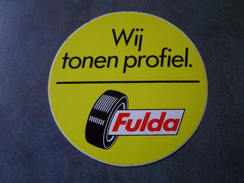 sticker Wij tonen profiel  FULDA banden, Verzamelen, Ophalen, Zo goed als nieuw