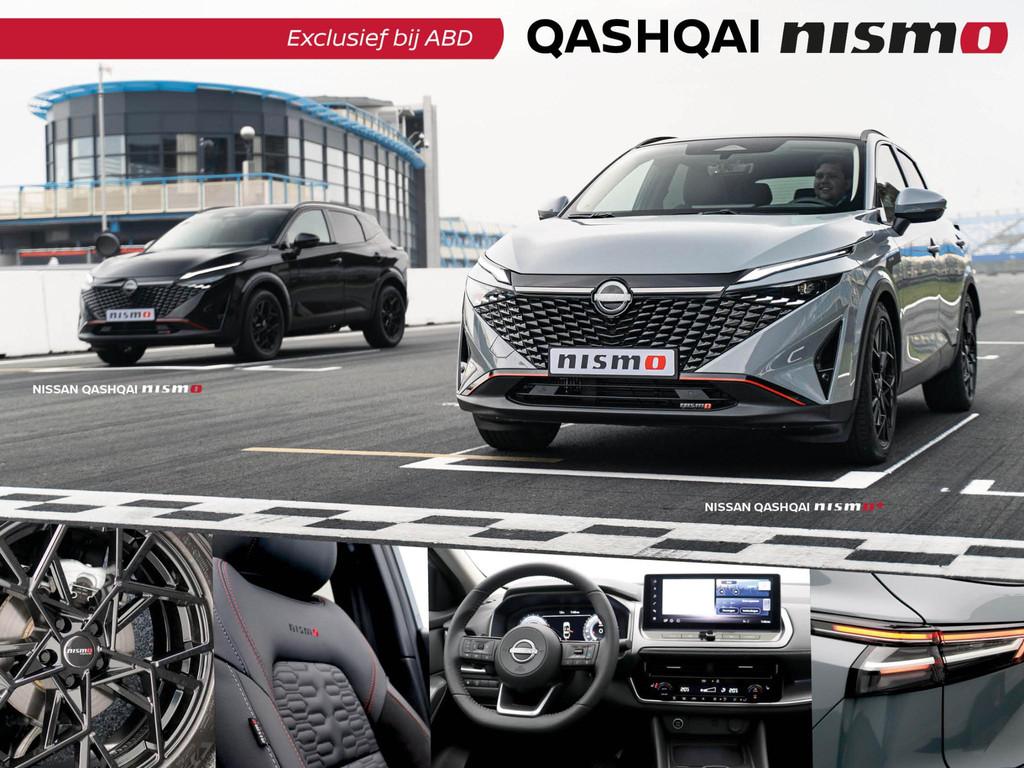 Nissan Qashqai 158pk MHEV Xtronic Nismo | Nissan Motorsport, Auto's, Stof, 4 cilinders, Zwart, Bedrijf