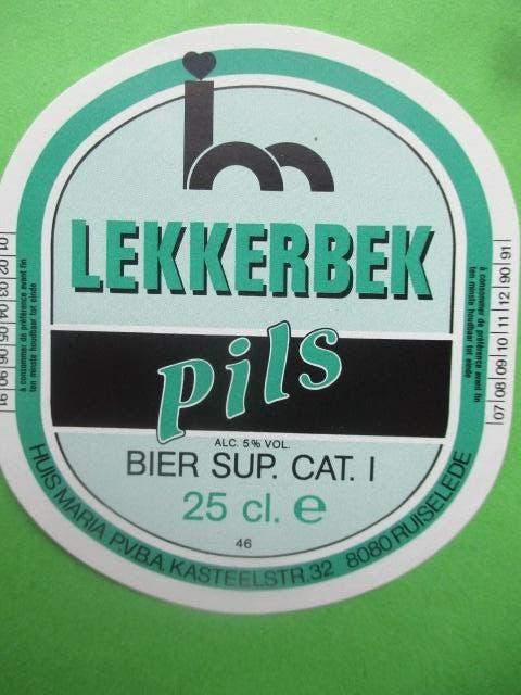 bieretiket Belgie 19-5 (7R) riva, Ophalen of Verzenden, Gebruikt, Overige typen, Overige merken